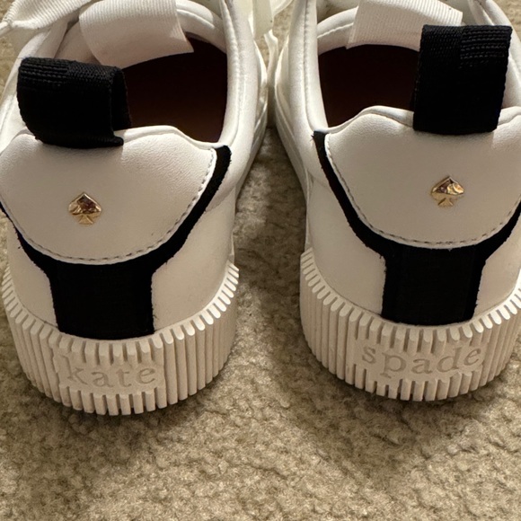 Kate Spade White Sneakers with Black Stripes - Picture 3 of 7